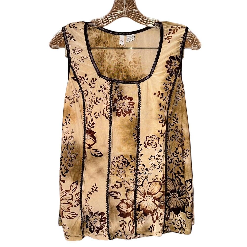 Y2K brown velvet detailed tank